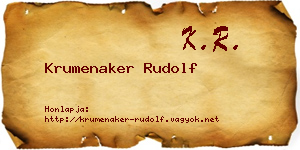 Krumenaker Rudolf névjegykártya